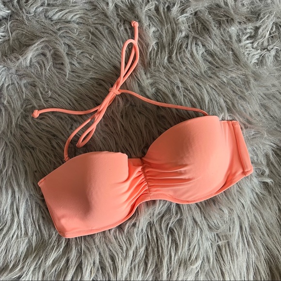 Victoria’s Secret Coral Halter Style Swimsuit Top 36C - Picture 3 of 13